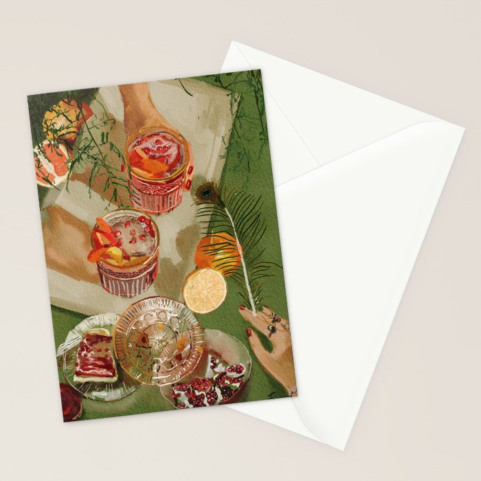 The magic of pomegranate cocktails Stationery Card Gallery Image 2