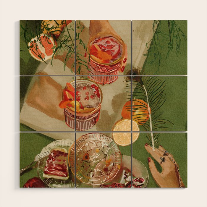 The magic of pomegranate cocktails Wood Wall Art Gallery Image 1