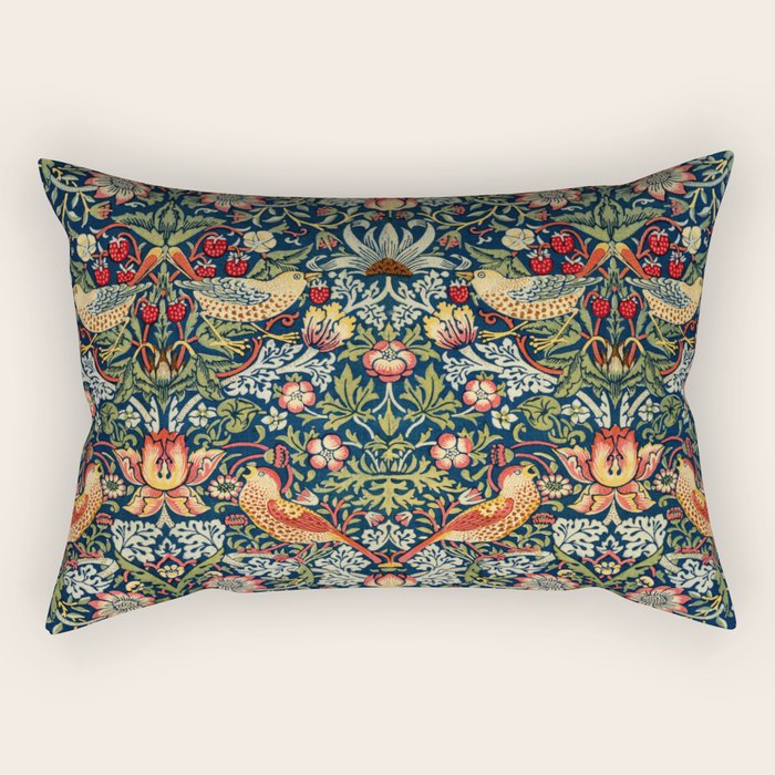 Strawberry Thief by William Morris 1883 Antique Vintage Victorian Jugendstil Art Nouveau Retro  Rectangular Pillow Gallery Image 2