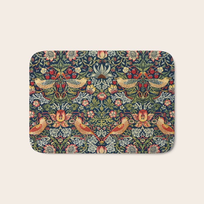 Strawberry Thief by William Morris 1883 Antique Vintage Victorian Jugendstil Art Nouveau Retro  Bath Mat Gallery Image 1