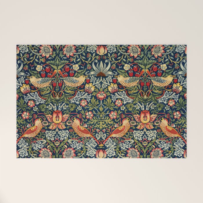 Strawberry Thief by William Morris 1883 Antique Vintage Victorian Jugendstil Art Nouveau Retro  Welcome Mat Gallery Image 1
