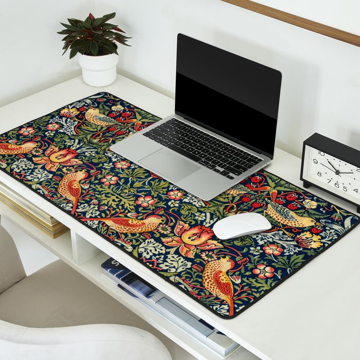 Strawberry Thief by William Morris 1883 Antique Vintage Victorian Jugendstil Art Nouveau Retro  Desk Mat Gallery Image 2