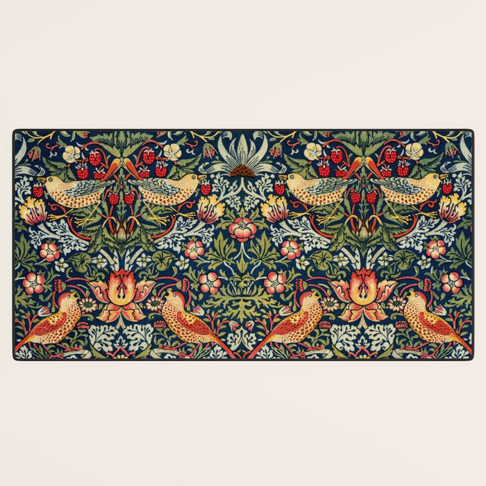 Strawberry Thief by William Morris 1883 Antique Vintage Victorian Jugendstil Art Nouveau Retro  Desk Mat Gallery Image 3