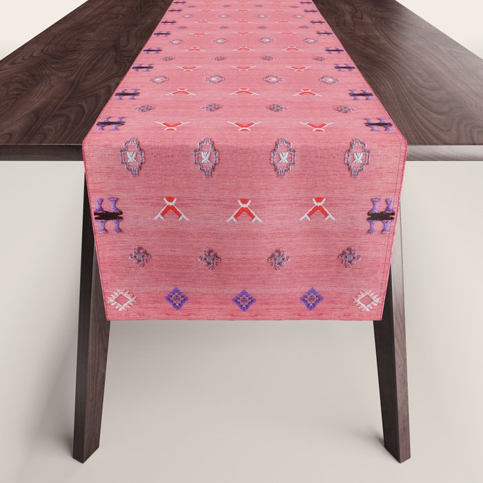 Lovely Pink Oriental Traditional Moroccan Handmade Printable Style  Table Runner Gallery Image 1