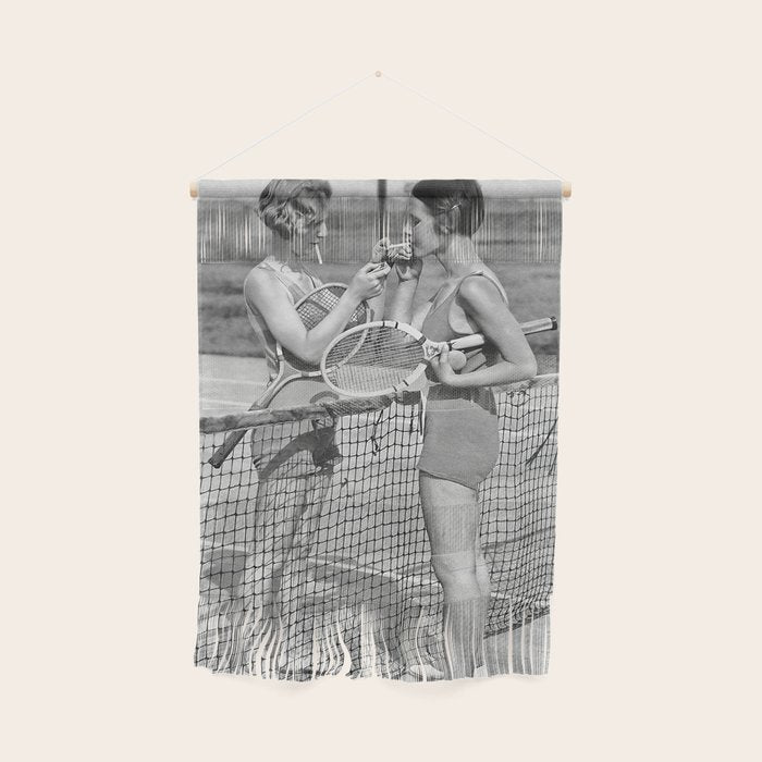 Tennis Players, Black and White Art, Vintage Wall Art Wall Hanging Gallery Image 1