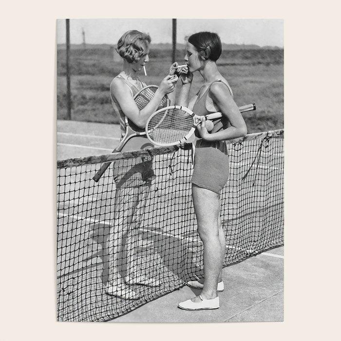 Tennis Players, Black and White Art, Vintage Wall Art Poster Gallery Image 4