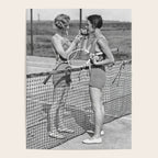 Tennis Players, Black and White Art, Vintage Wall Art Poster Gallery Image 4