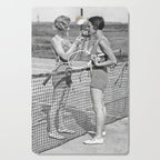Tennis Players, Black and White Art, Vintage Wall Art Cutting Board Gallery Image 1