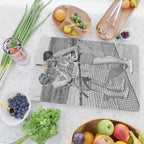 Tennis Players, Black and White Art, Vintage Wall Art Cutting Board Gallery Image 2