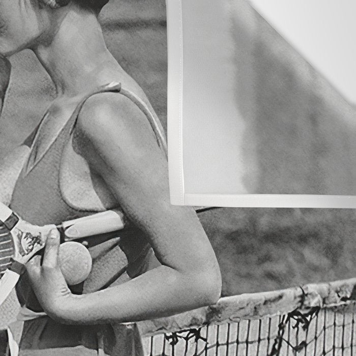 Tennis Players, Black and White Art, Vintage Wall Art Wall Tapestry Gallery Image 3