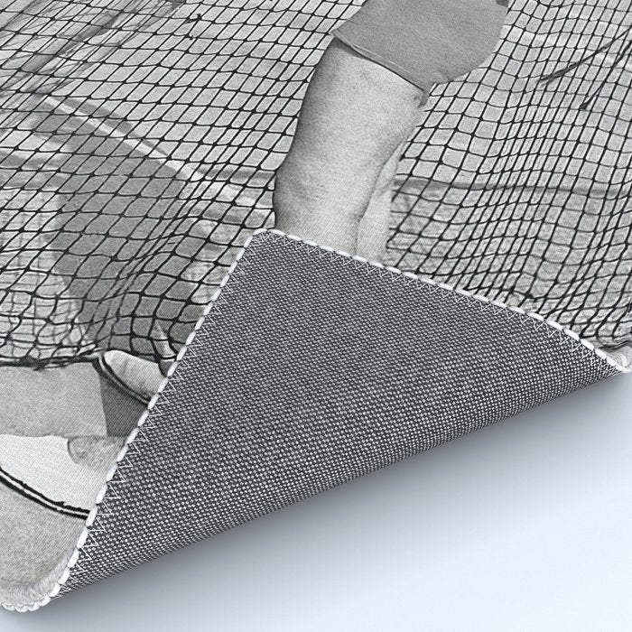 Tennis Players, Black and White Art, Vintage Wall Art Rug Gallery Image 4