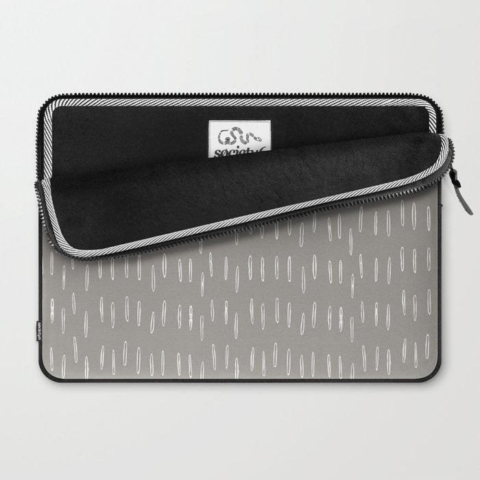 Raindrops, Gray, Minimalism, Abstract Art Laptop Sleeve Gallery Image 2