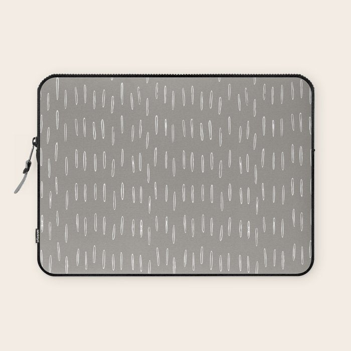 Raindrops, Gray, Minimalism, Abstract Art Laptop Sleeve Gallery Image 1