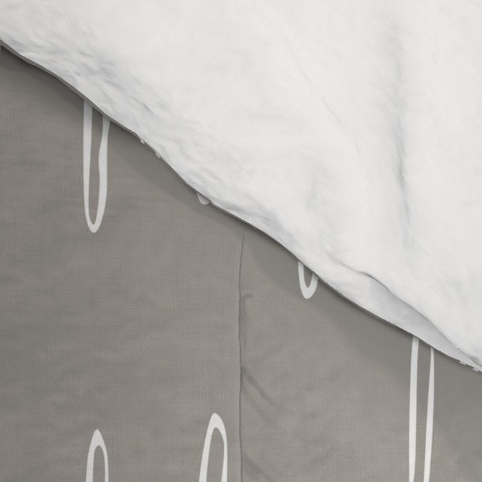 Raindrops, Gray, Minimalism, Abstract Art Comforter Gallery Image 4