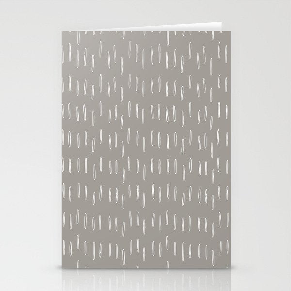 Raindrops, Gray, Minimalism, Abstract Art Stationery Card Gallery Image 1