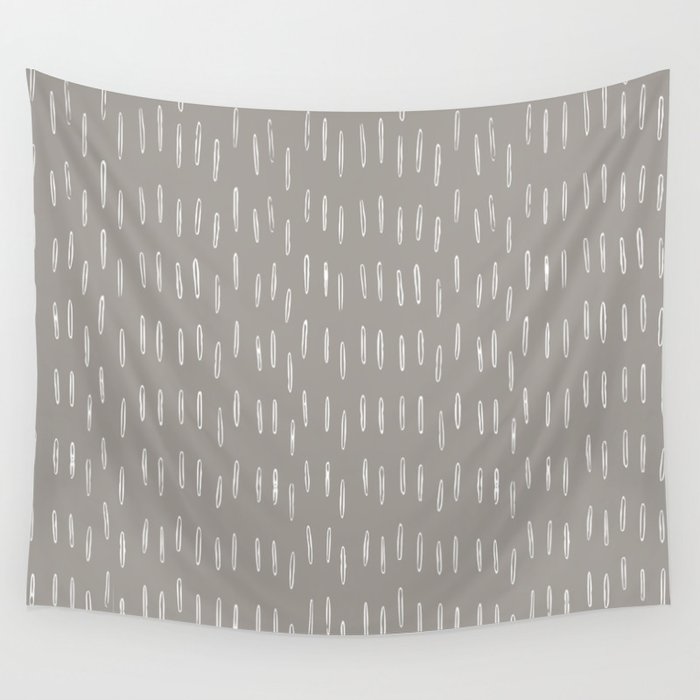 Raindrops, Gray, Minimalism, Abstract Art Wall Tapestry Gallery Image 4