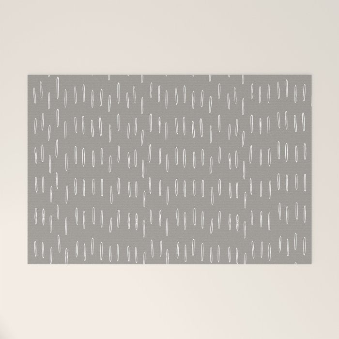 Raindrops, Gray, Minimalism, Abstract Art Welcome Mat Gallery Image 1