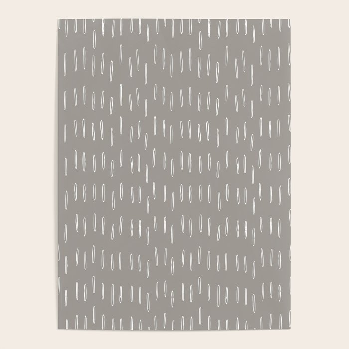 Raindrops, Gray, Minimalism, Abstract Art Poster Gallery Image 1