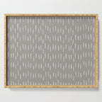 Raindrops, Gray, Minimalism, Abstract Art Serving Tray Gallery Image 1