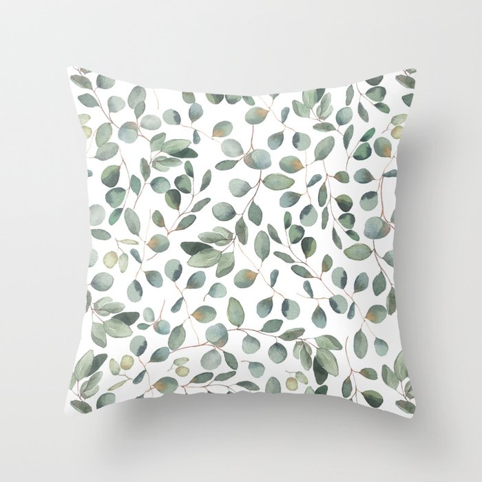 Eucalyptus Leaves Garden Throw Pillow Gallery Image 6