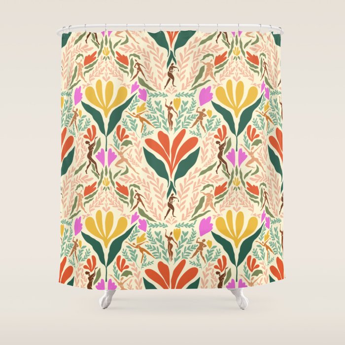 Dancing Foliage // Body Positive Ladies Shower Curtain Gallery Image 1
