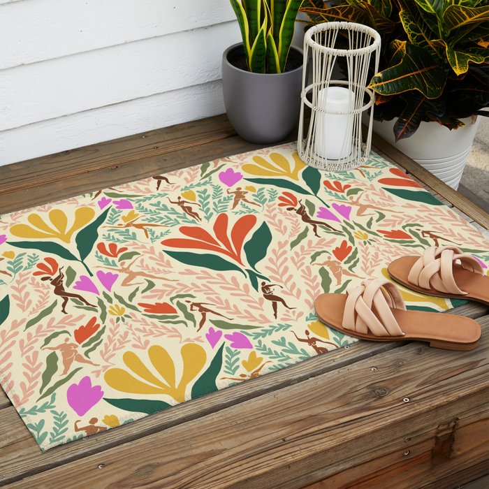 Dancing Foliage // Body Positive Ladies Outdoor Rug Gallery Image 2