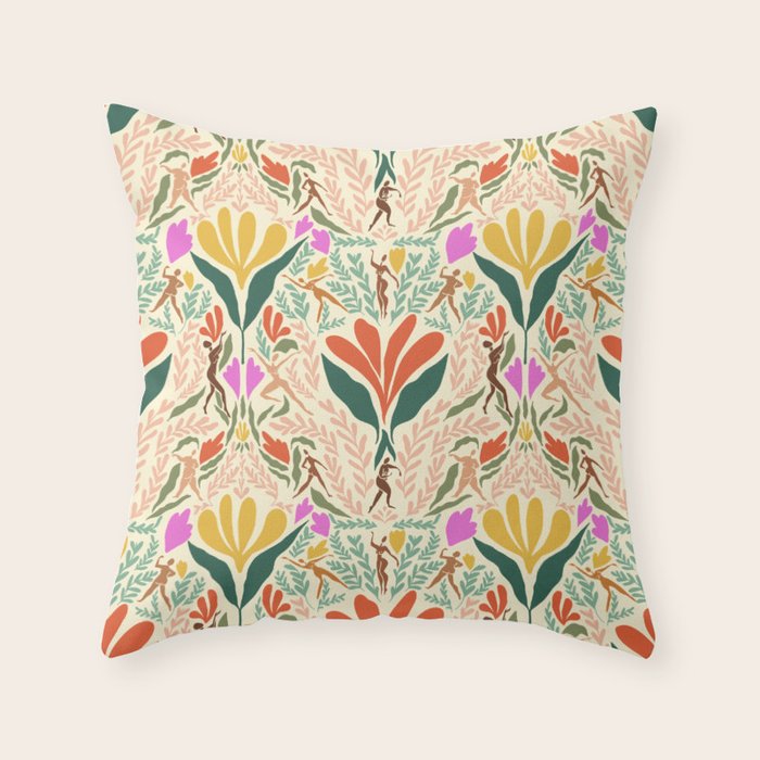 Dancing Foliage // Body Positive Ladies Throw Pillow Gallery Image 1