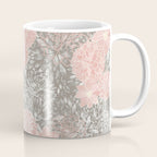 Floral Dahlias, Blush Pink, Gray, White Coffee Mug Gallery Image 1