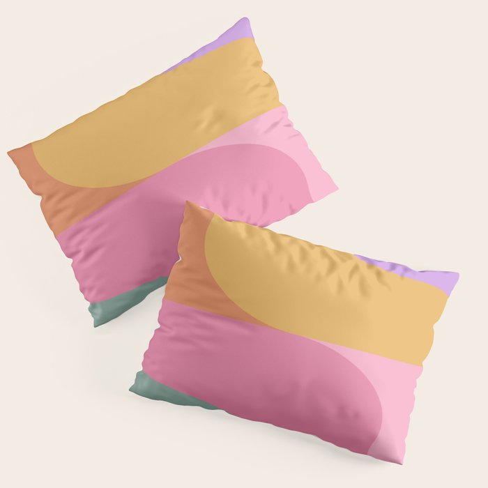 Colorful Wavy Stripes Abstract Pillow Sham Gallery Image 1