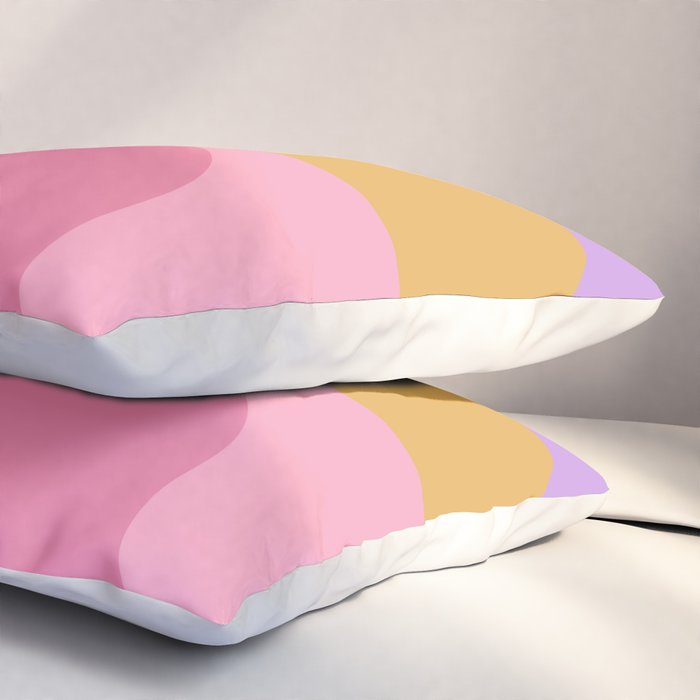 Colorful Wavy Stripes Abstract Pillow Sham Gallery Image 3