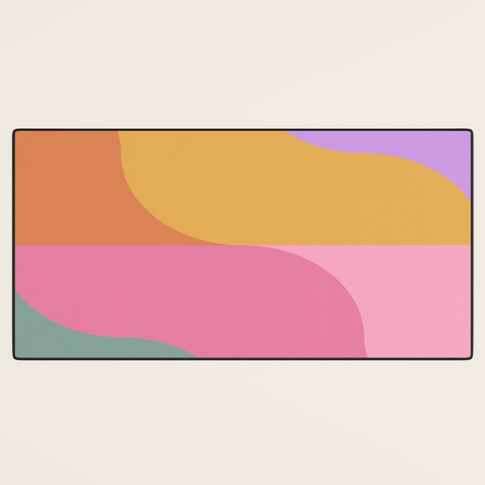 Colorful Wavy Stripes Abstract Desk Mat Gallery Image 3