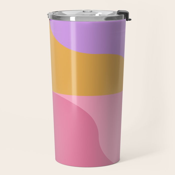 Colorful Wavy Stripes Abstract Travel Mug Gallery Image 2