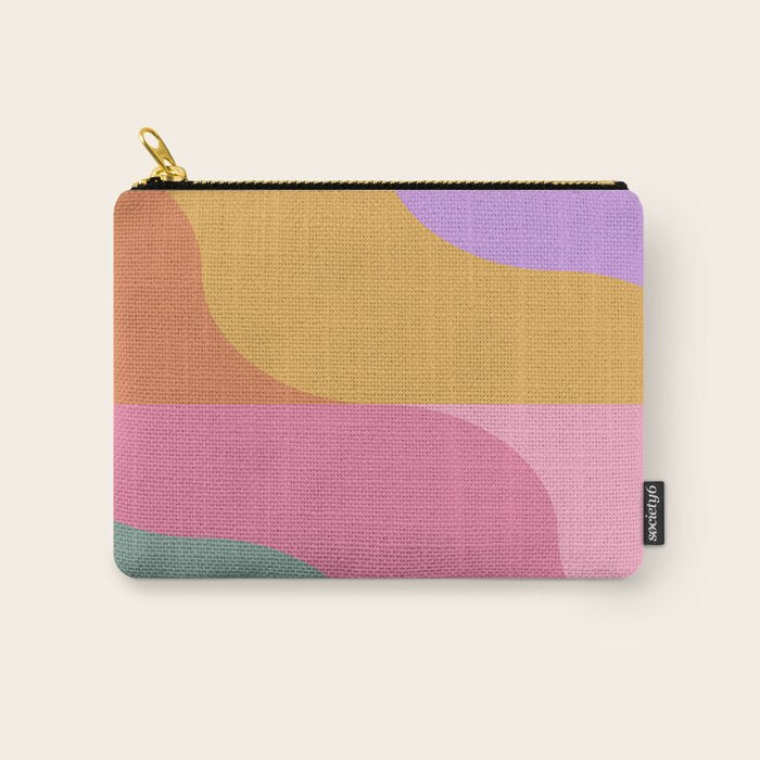 Colorful Wavy Stripes Abstract Carry All Pouch Gallery Image 1