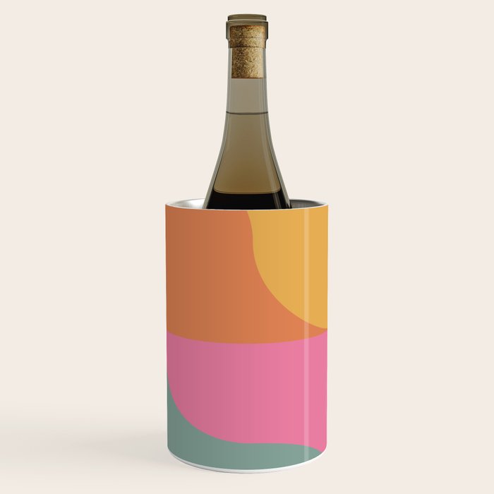 Colorful Wavy Stripes Abstract Wine Chiller Gallery Image 2