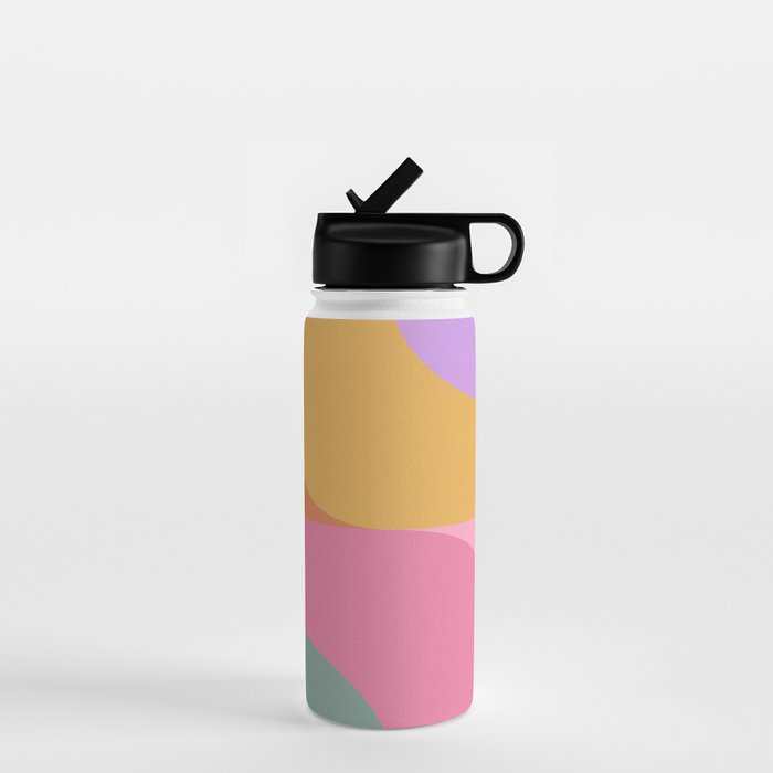 Colorful Wavy Stripes Abstract Water Bottle Gallery Image 1