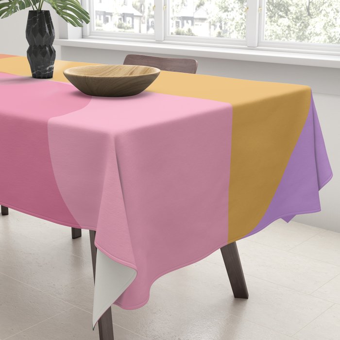 Colorful Wavy Stripes Abstract Tablecloth Gallery Image 3