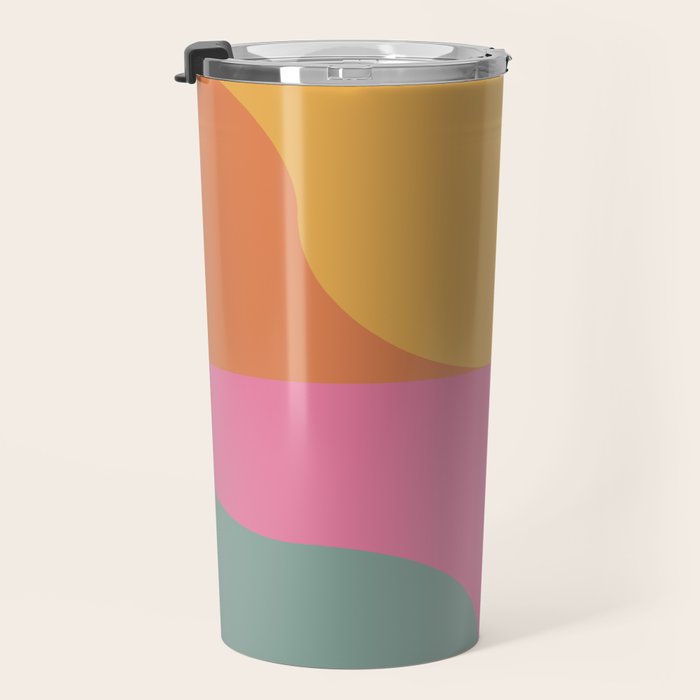 Colorful Wavy Stripes Abstract Travel Mug Gallery Image 3