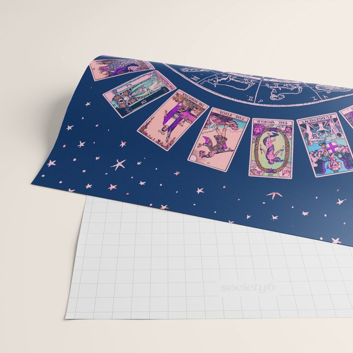Major Arcana & Wheel of the Zodiac | Pastel Goth Wrapping Paper Gallery Image 2