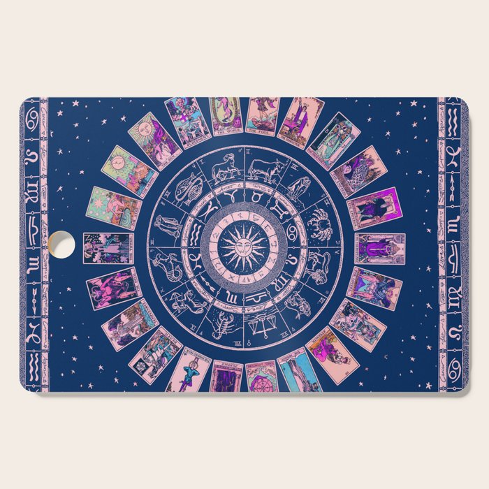 Major Arcana & Wheel of the Zodiac | Pastel Goth Cutting Board Gallery Image 1