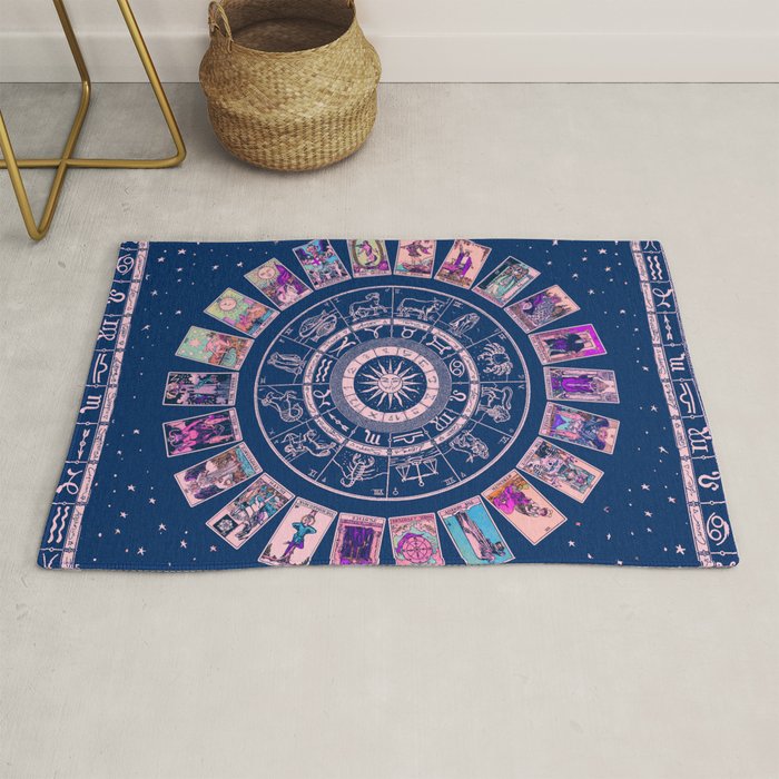 Major Arcana & Wheel of the Zodiac | Pastel Goth Rug Gallery Image 1