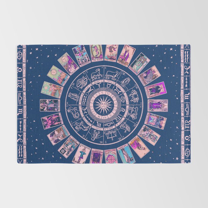 Major Arcana & Wheel of the Zodiac | Pastel Goth Rug Gallery Image 2