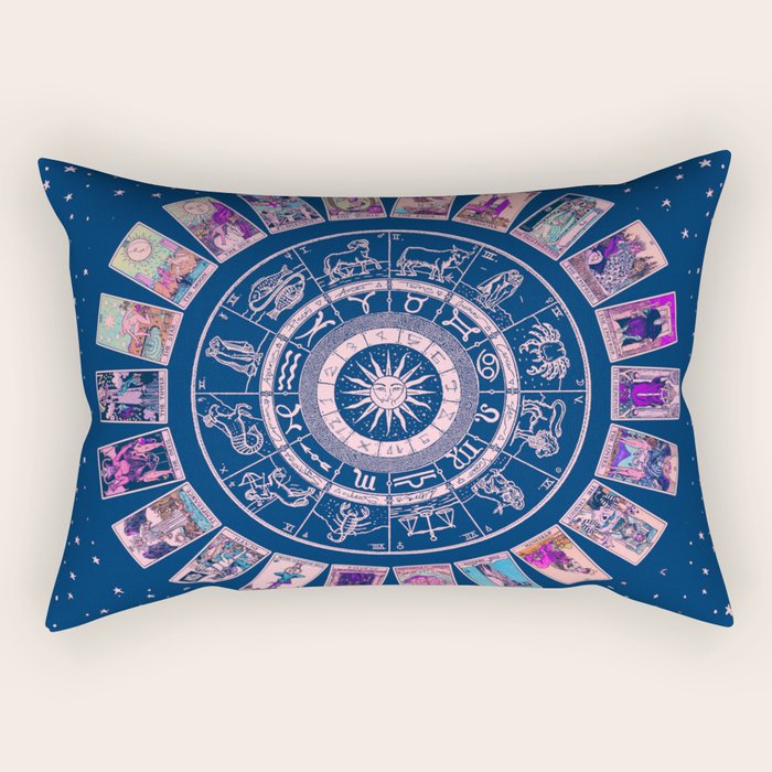 Major Arcana & Wheel of the Zodiac | Pastel Goth Rectangular Pillow Gallery Image 1