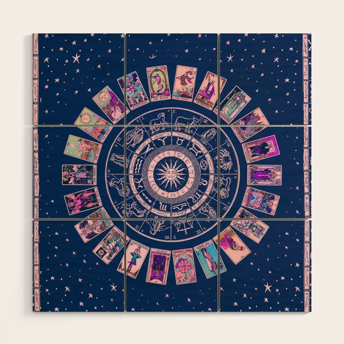 Major Arcana & Wheel of the Zodiac | Pastel Goth Wood Wall Art Gallery Image 1