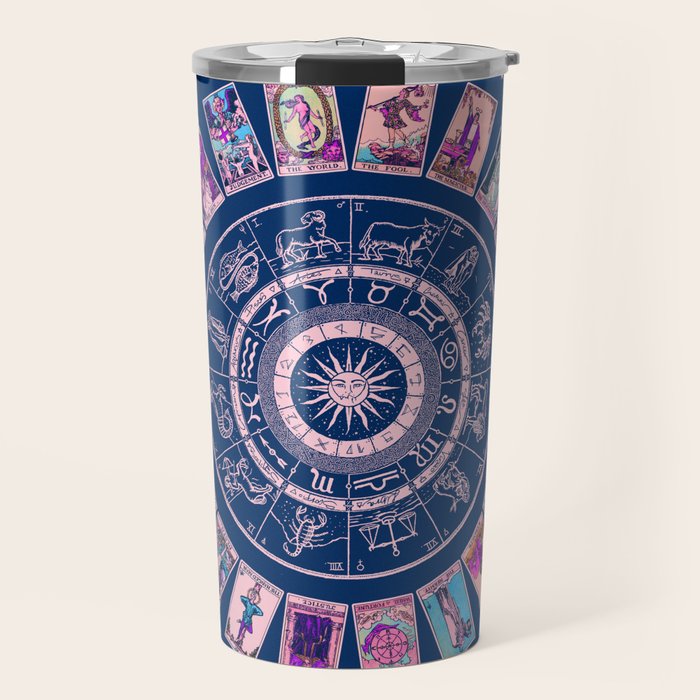 Major Arcana & Wheel of the Zodiac | Pastel Goth Travel Mug Gallery Image 1