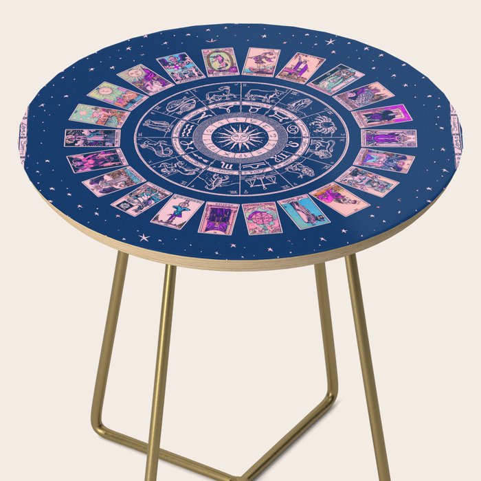 Major Arcana & Wheel of the Zodiac | Pastel Goth Side Table Gallery Image 2