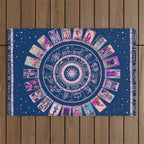 Major Arcana & Wheel of the Zodiac | Pastel Goth Outdoor Rug Gallery Image 1