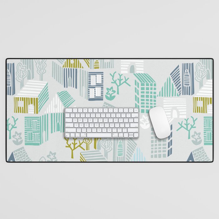 bonjour ma vie; City life collection, soft grey  Desk Mat Gallery Image 1