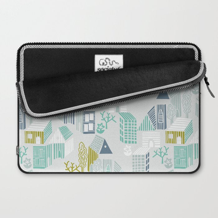 bonjour ma vie; City life collection, soft grey  Laptop Sleeve Gallery Image 2