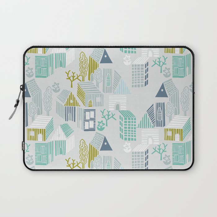 bonjour ma vie; City life collection, soft grey  Laptop Sleeve Gallery Image 1