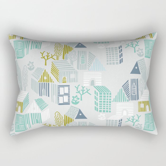 bonjour ma vie; City life collection, soft grey  Rectangular Pillow Gallery Image 2